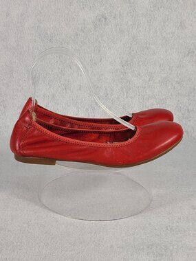Born Julianne Ballet Flats Shoes Womens Size 7 Red Leather Slip On Classic NWOT